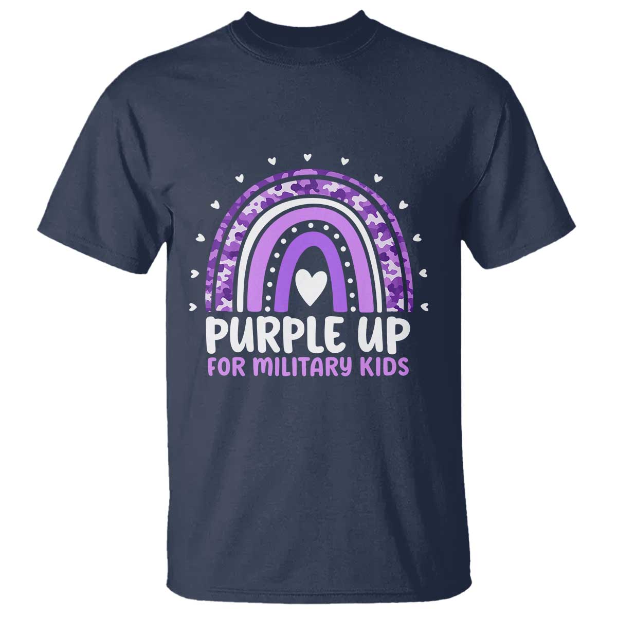 Purple Up For Military Kids T Shirt Month Of Military Child Army Rainbow TS10 Navy Print Your Wear