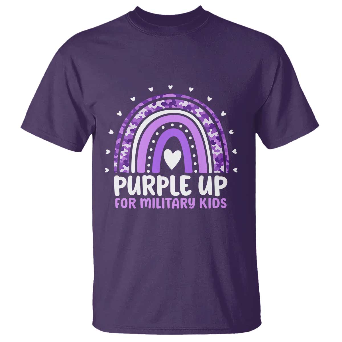 Purple Up For Military Kids T Shirt Month Of Military Child Army Rainbow TS10 Purple Print Your Wear