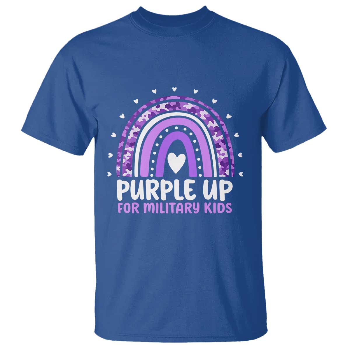 Purple Up For Military Kids T Shirt Month Of Military Child Army Rainbow TS10 Royal Blue Print Your Wear