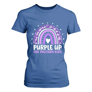 Purple Up For Military Kids T Shirt For Women Month Of Military Child Army Rainbow TS10 Royal Blue Print Your Wear