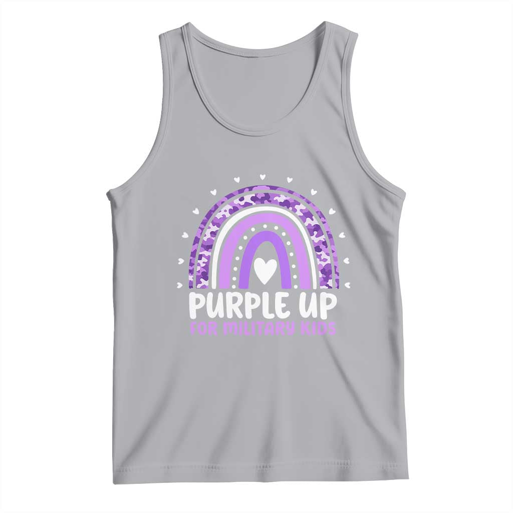 Purple Up For Military Kids Tank Top Month Of Military Child Army Rainbow TS10 Athletic Heather Print Your Wear