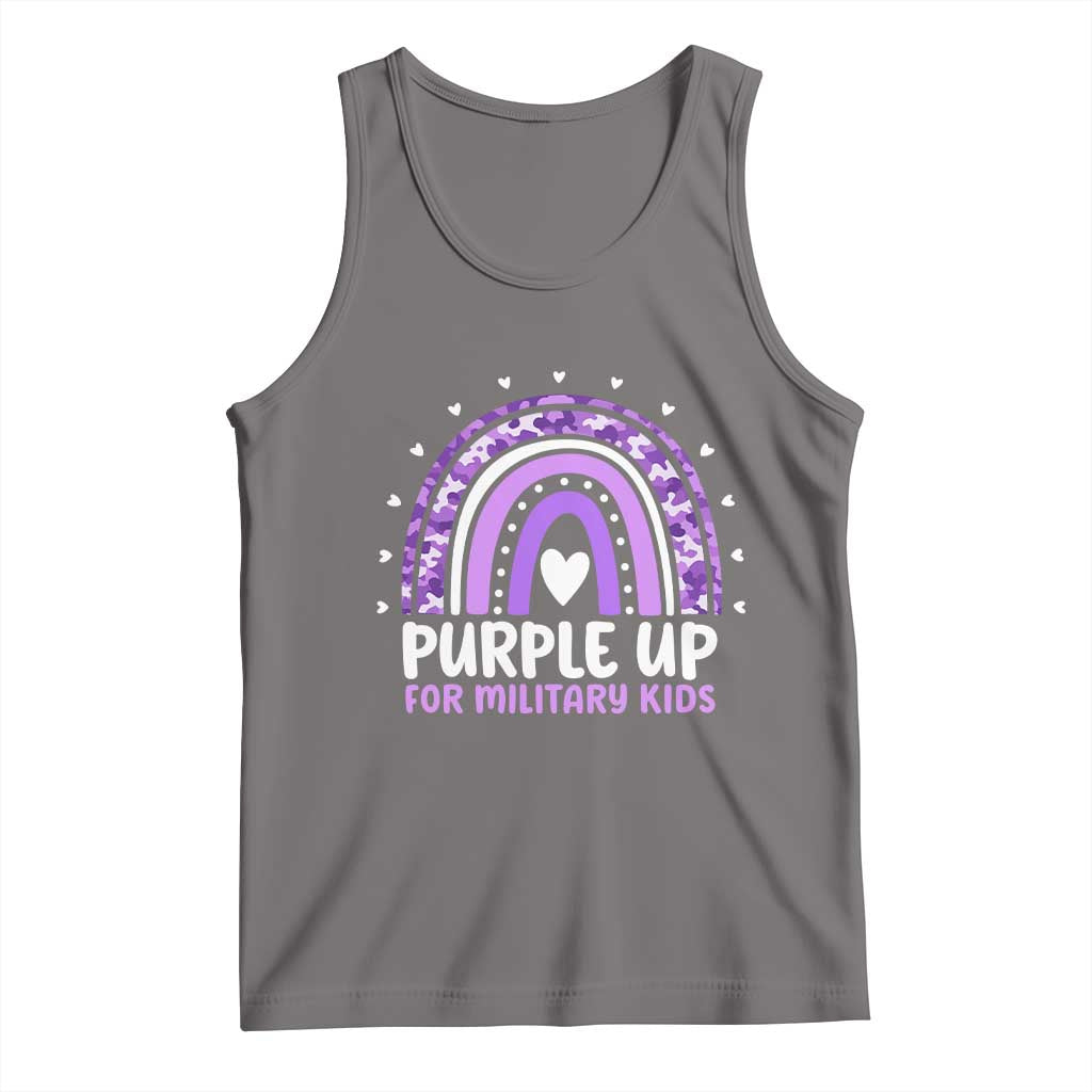 Purple Up For Military Kids Tank Top Month Of Military Child Army Rainbow TS10 Deep Heather Print Your Wear