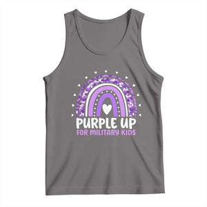 Purple Up For Military Kids Tank Top Month Of Military Child Army Rainbow TS10 Deep Heather Print Your Wear