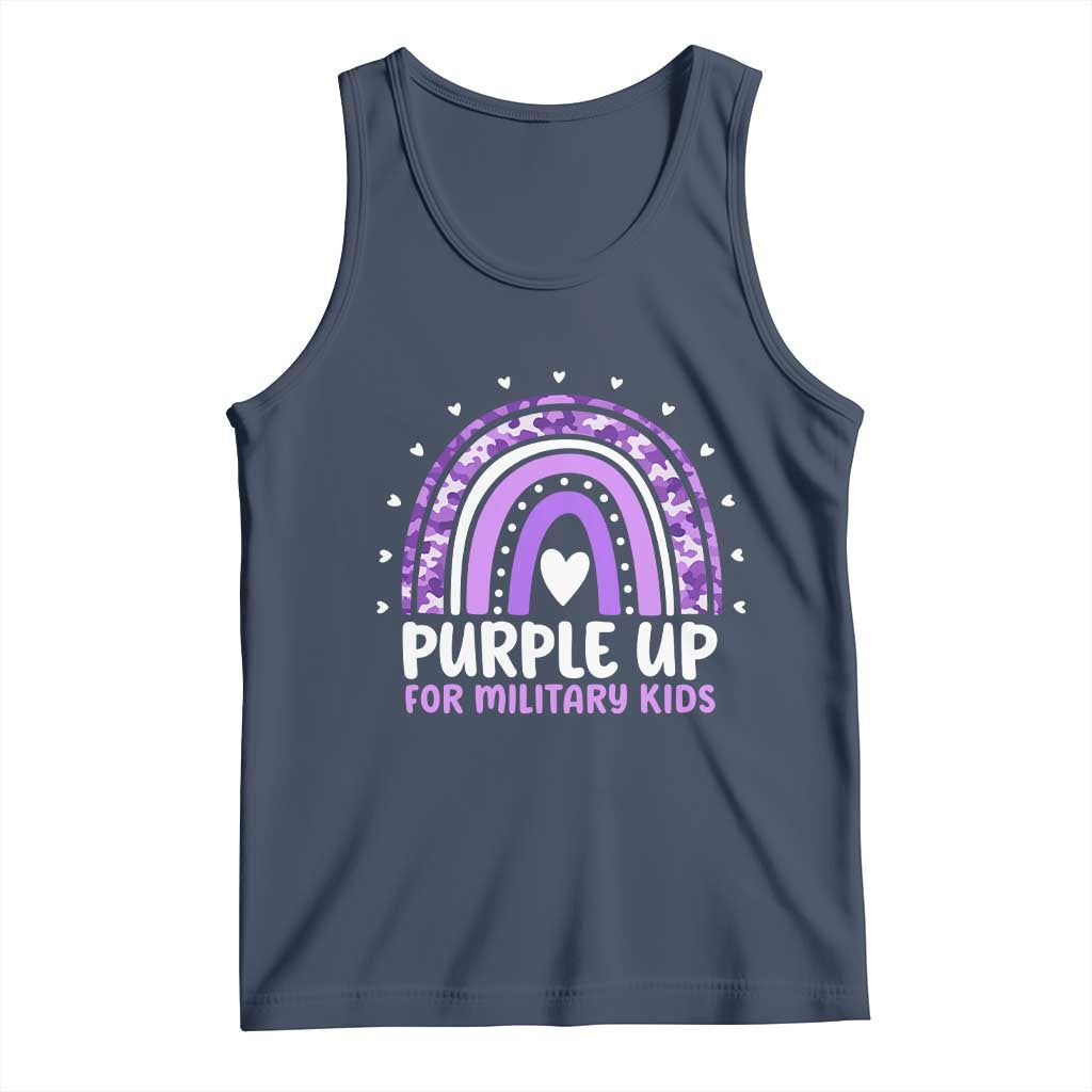 Purple Up For Military Kids Tank Top Month Of Military Child Army Rainbow TS10 Navy Print Your Wear