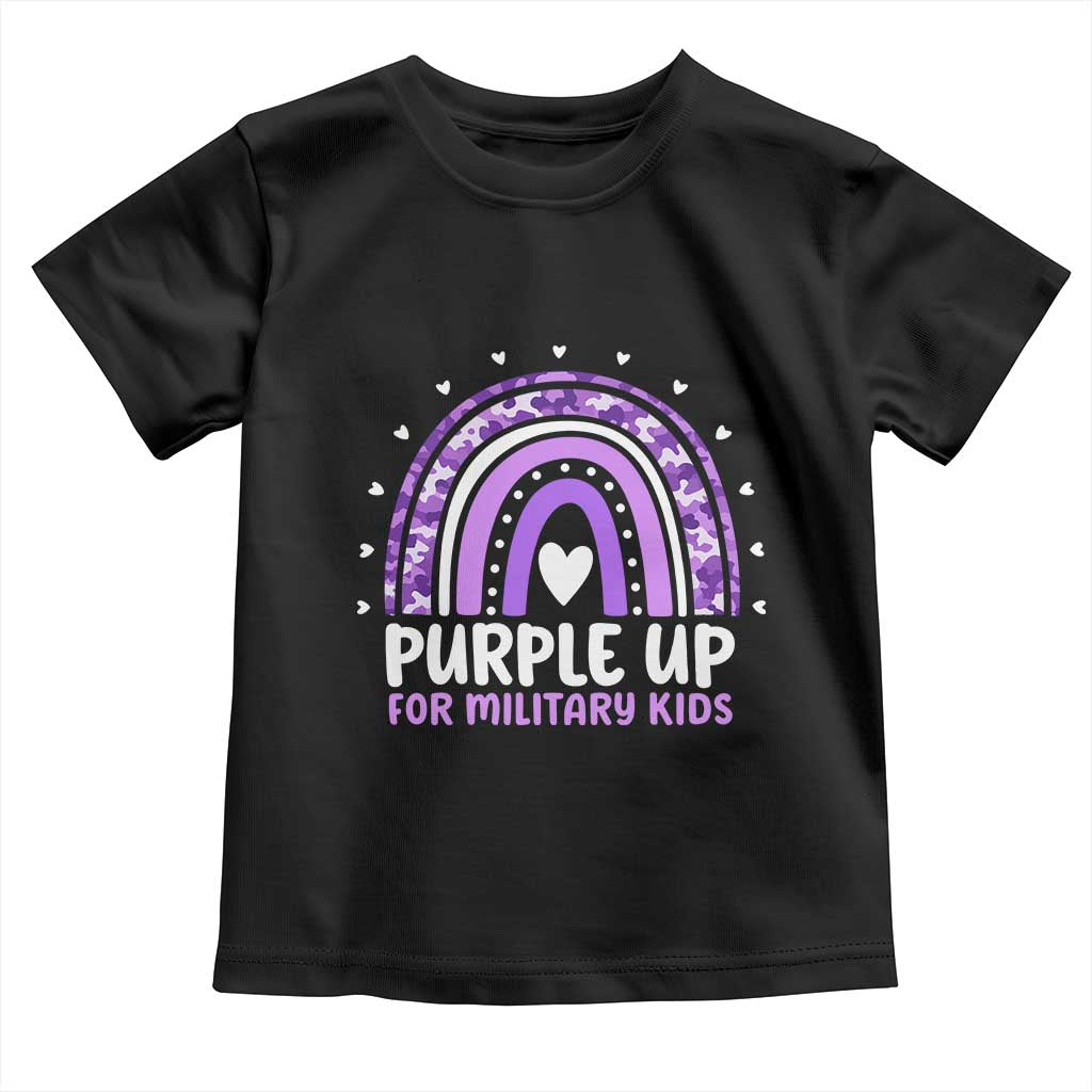 Purple Up For Military Kids Toddler T Shirt Month Of Military Child Army Rainbow TS10 Black Print Your Wear