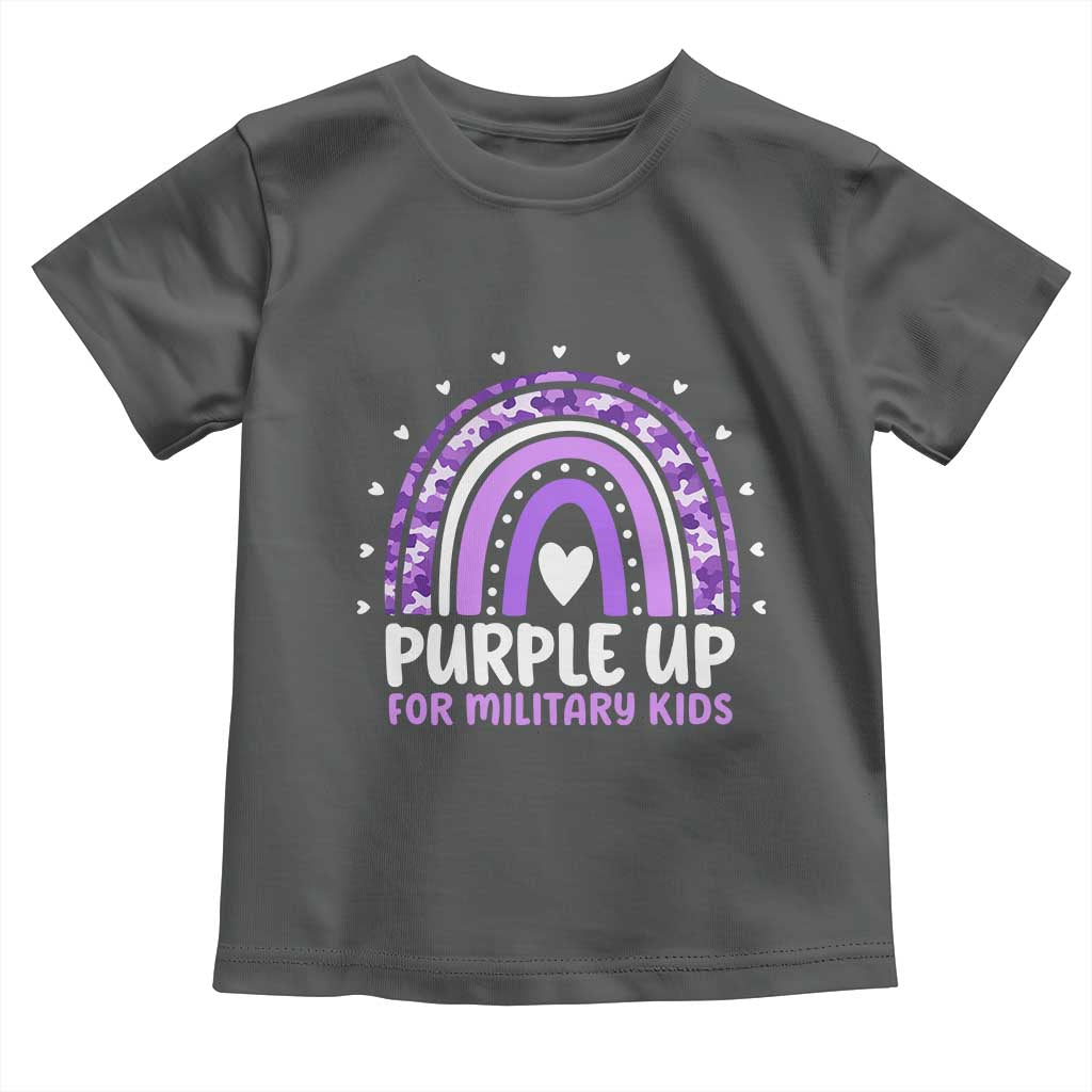 Purple Up For Military Kids Toddler T Shirt Month Of Military Child Army Rainbow TS10 Dark Heather Print Your Wear