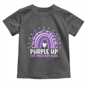 Purple Up For Military Kids Toddler T Shirt Month Of Military Child Army Rainbow TS10 Dark Heather Print Your Wear
