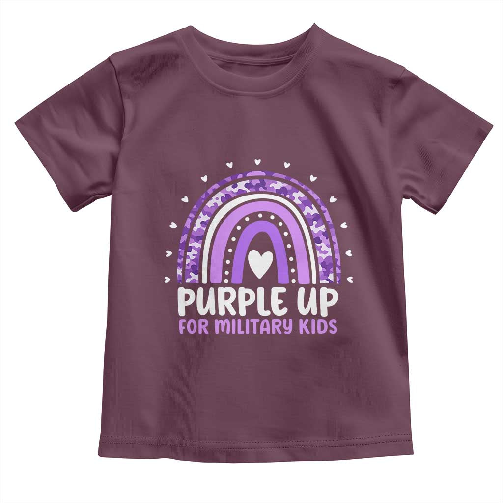 Purple Up For Military Kids Toddler T Shirt Month Of Military Child Army Rainbow TS10 Maroon Print Your Wear