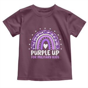 Purple Up For Military Kids Toddler T Shirt Month Of Military Child Army Rainbow TS10 Maroon Print Your Wear