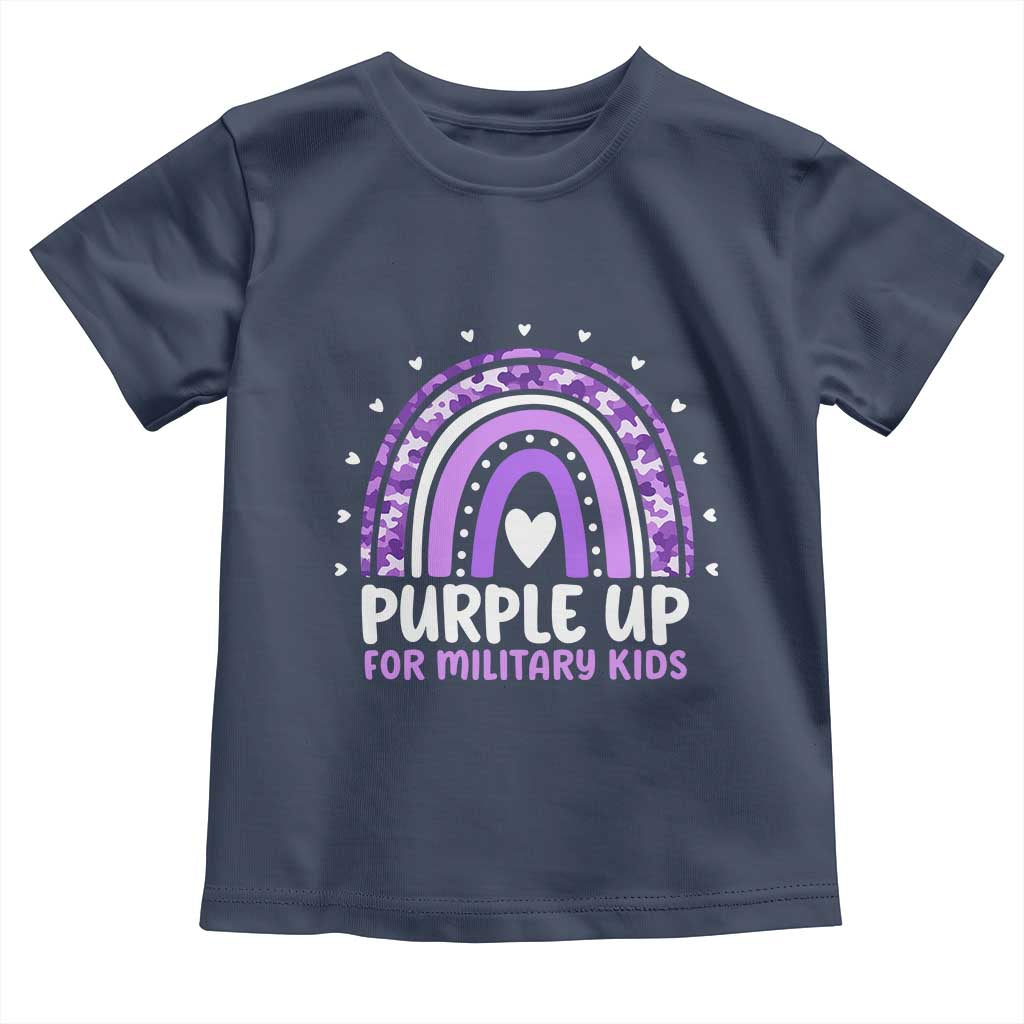 Purple Up For Military Kids Toddler T Shirt Month Of Military Child Army Rainbow TS10 Navy Print Your Wear