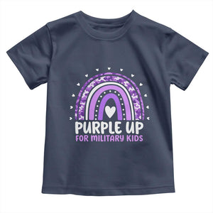 Purple Up For Military Kids Toddler T Shirt Month Of Military Child Army Rainbow TS10 Navy Print Your Wear