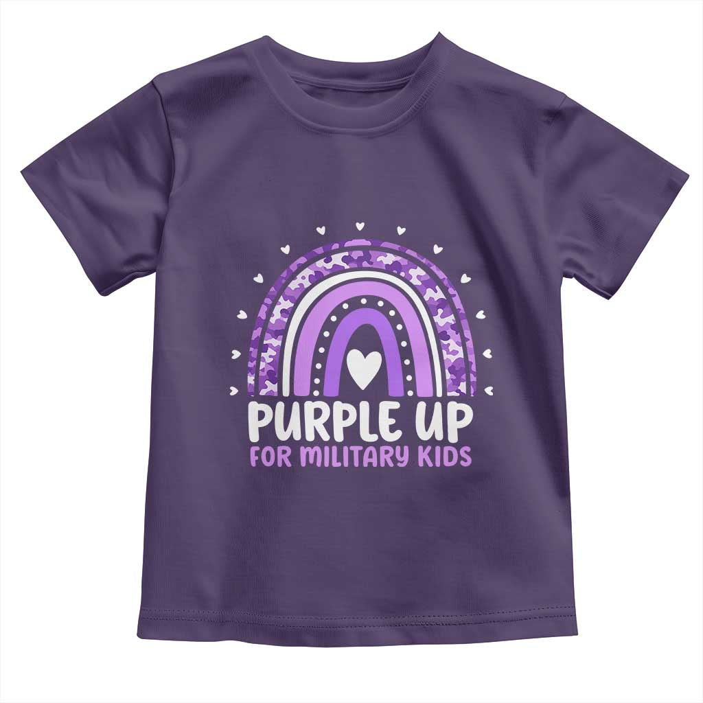 Purple Up For Military Kids Toddler T Shirt Month Of Military Child Army Rainbow TS10 Purple Print Your Wear