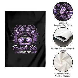 Purple Up Military Child Garden Flag Camo Messy Bun Military Kid Month TS10 Print Your Wear