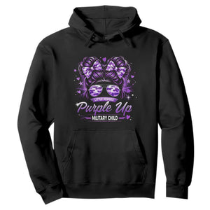 Purple Up Military Child Hoodie Camo Messy Bun Military Kid Month TS10 Black Print Your Wear