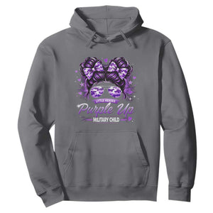 Purple Up Military Child Hoodie Camo Messy Bun Military Kid Month TS10 Charcoal Print Your Wear