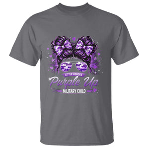 Purple Up Military Child T Shirt Camo Messy Bun Military Kid Month TS10 Charcoal Print Your Wear