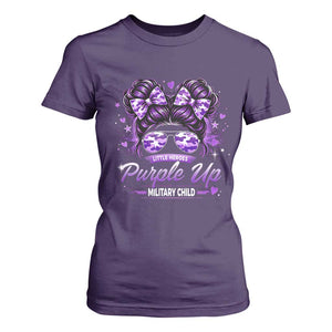 Purple Up Military Child T Shirt For Women Camo Messy Bun Military Kid Month TS10 Purple Print Your Wear