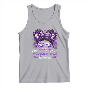 Purple Up Military Child Tank Top Camo Messy Bun Military Kid Month TS10 Athletic Heather Print Your Wear