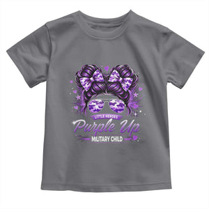 Purple Up Military Child Toddler T Shirt Camo Messy Bun Military Kid Month TS10 Charcoal Print Your Wear