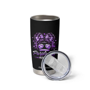 Purple Up Military Child Tumbler Cup Camo Messy Bun Military Kid Month TS10 Print Your Wear