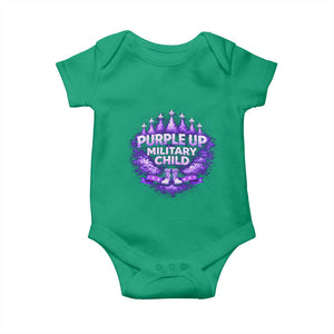 Purple Up Military Child Baby Onesie Proud Military Kid TS10 Irish Green Print Your Wear