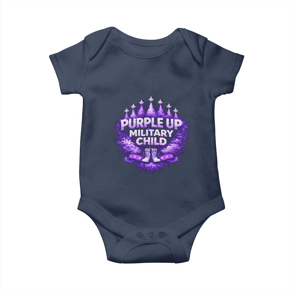 Purple Up Military Child Baby Onesie Proud Military Kid TS10 Navy Print Your Wear