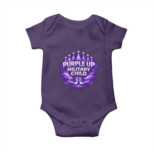 Purple Up Military Child Baby Onesie Proud Military Kid TS10 Purple Print Your Wear