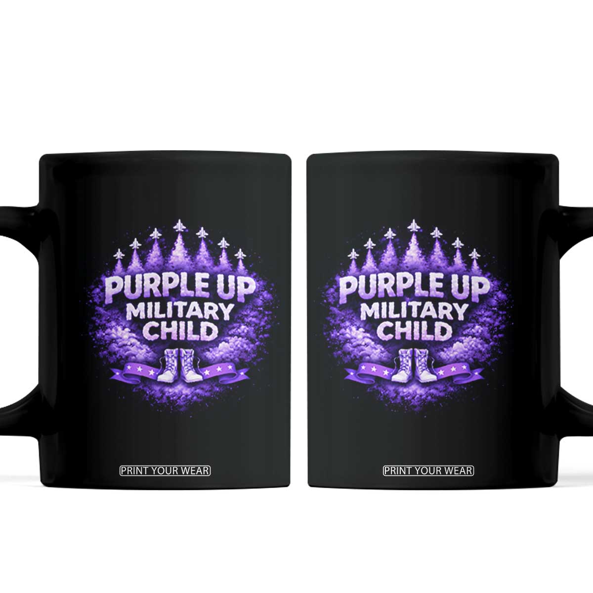 Purple Up Military Child Coffee Mug Proud Military Kid TS10 Black Print Your Wear