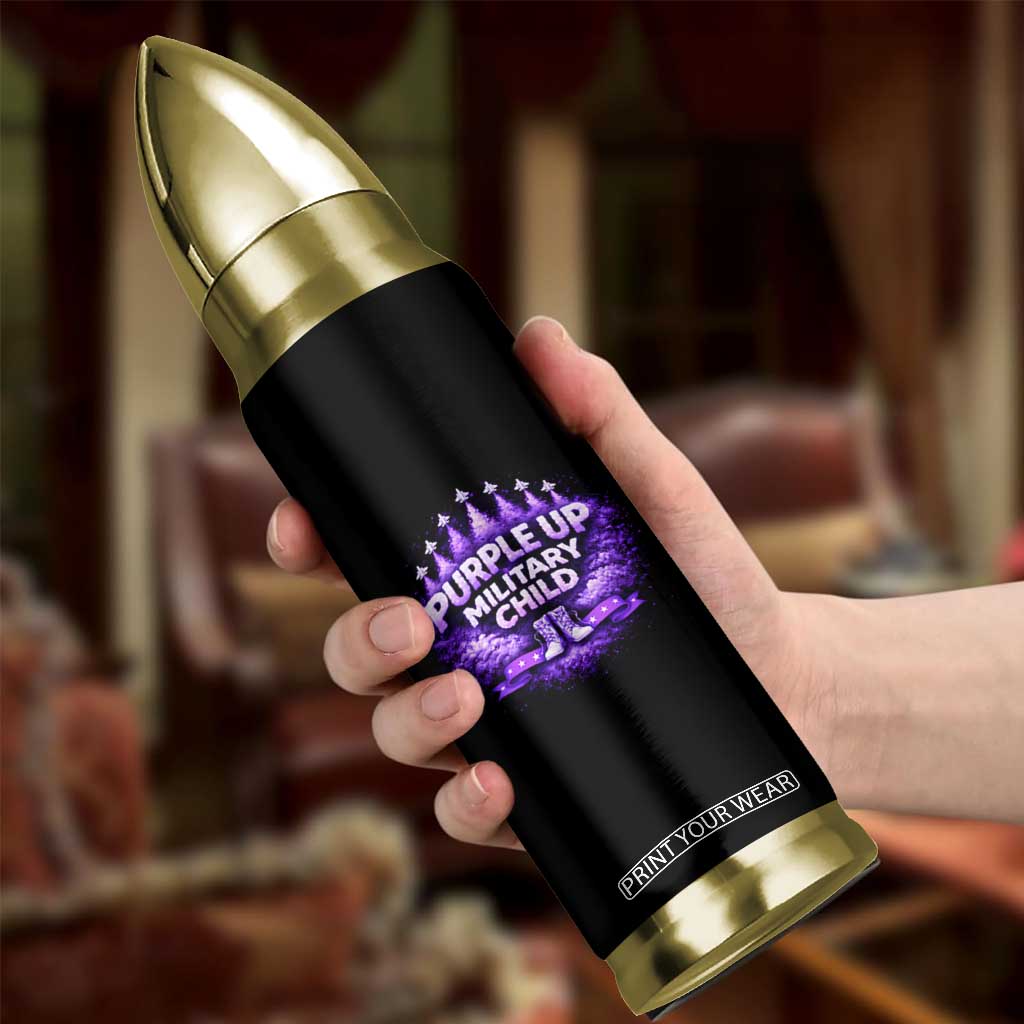 Purple Up Military Child Bullet Tumbler Proud Military Kid TS10 Print Your Wear
