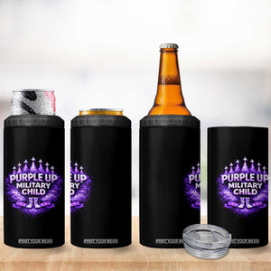 Purple Up Military Child 4 in 1 Can Cooler Tumbler Proud Military Kid TS10 Print Your Wear