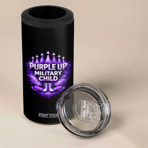 Purple Up Military Child 4 in 1 Can Cooler Tumbler Proud Military Kid TS10 Print Your Wear