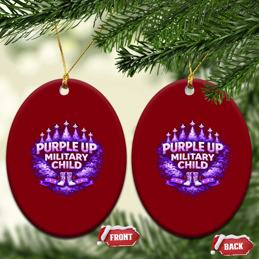 Purple Up Military Child Ceramic Ornament Proud Military Kid TS10 Print Your Wear