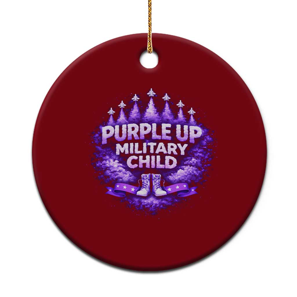 Purple Up Military Child Ceramic Ornament Proud Military Kid TS10 1pc Red Print Your Wear