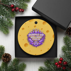 Purple Up Military Child Ceramic Ornament Proud Military Kid TS10 1pc Yellow Cheese Print Your Wear