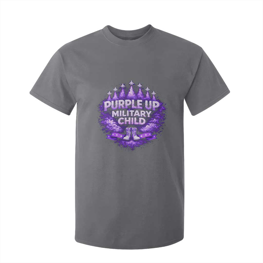 Purple Up Military Child T Shirt For Kid Proud Military Kid TS10 Charcoal Print Your Wear