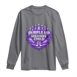 Purple Up Military Child Long Sleeve Shirt Proud Military Kid TS10 Charcoal Print Your Wear