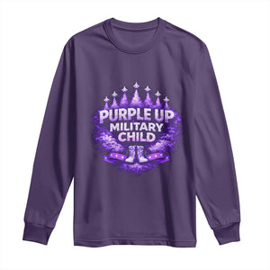 Purple Up Military Child Long Sleeve Shirt Proud Military Kid TS10 Purple Print Your Wear