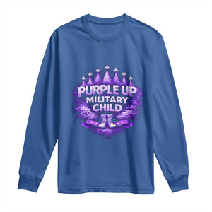 Purple Up Military Child Long Sleeve Shirt Proud Military Kid TS10 Royal Blue Print Your Wear
