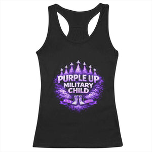 Purple Up Military Child Racerback Tank Top Proud Military Kid TS10 Black Print Your Wear