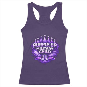 Purple Up Military Child Racerback Tank Top Proud Military Kid TS10 Purple Print Your Wear