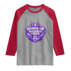 Purple Up Military Child Raglan Shirt Proud Military Kid TS10 Sport Gray Red Print Your Wear