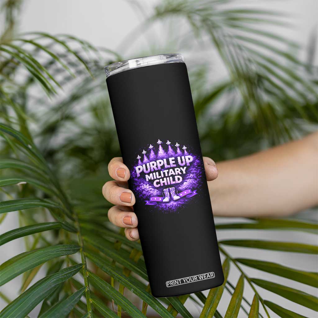Purple Up Military Child Skinny Tumbler Proud Military Kid TS10 Print Your Wear