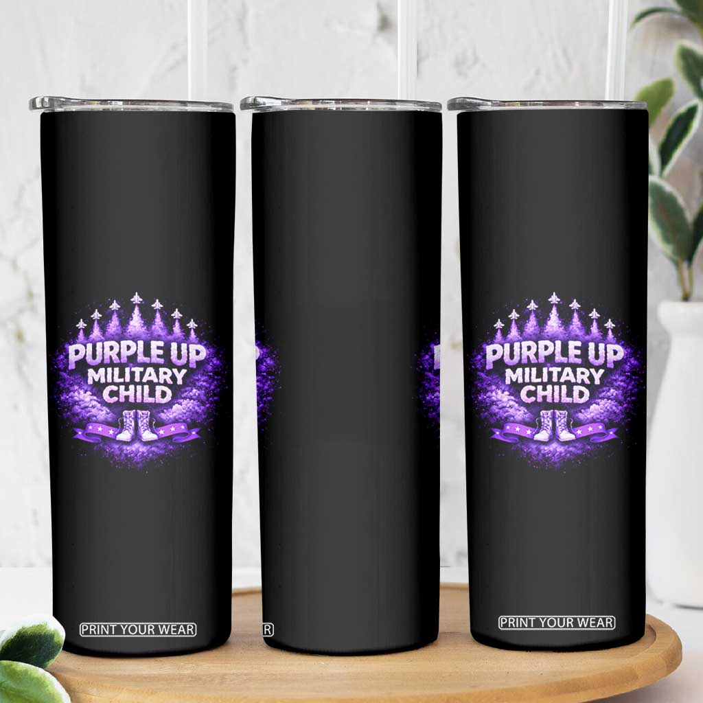 Purple Up Military Child Skinny Tumbler Proud Military Kid TS10 Print Your Wear