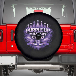 Purple Up Military Child Spare Tire Cover Proud Military Kid TS10 Black Print Your Wear