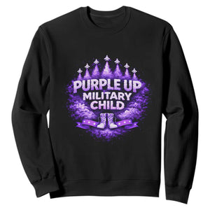 Purple Up Military Child Sweatshirt Proud Military Kid TS10 Black Print Your Wear