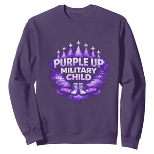 Purple Up Military Child Sweatshirt Proud Military Kid TS10 Purple Print Your Wear