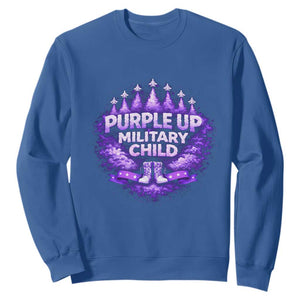 Purple Up Military Child Sweatshirt Proud Military Kid TS10 Royal Blue Print Your Wear