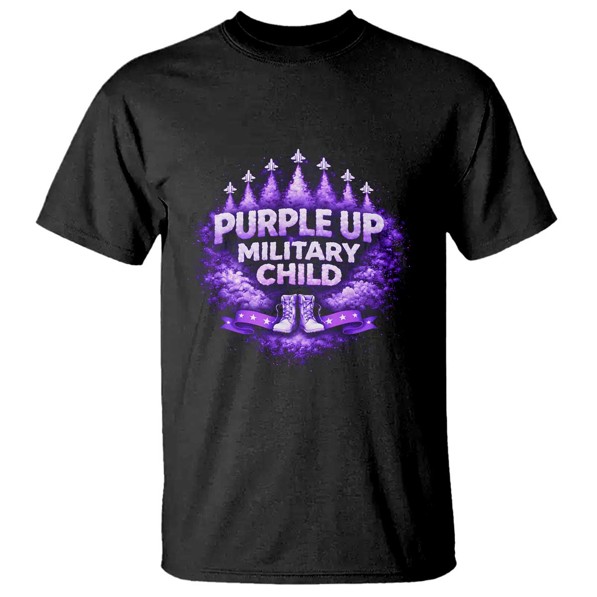 Purple Up Military Child T Shirt Proud Military Kid TS10 Black Print Your Wear