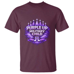 Purple Up Military Child T Shirt Proud Military Kid TS10 Maroon Print Your Wear