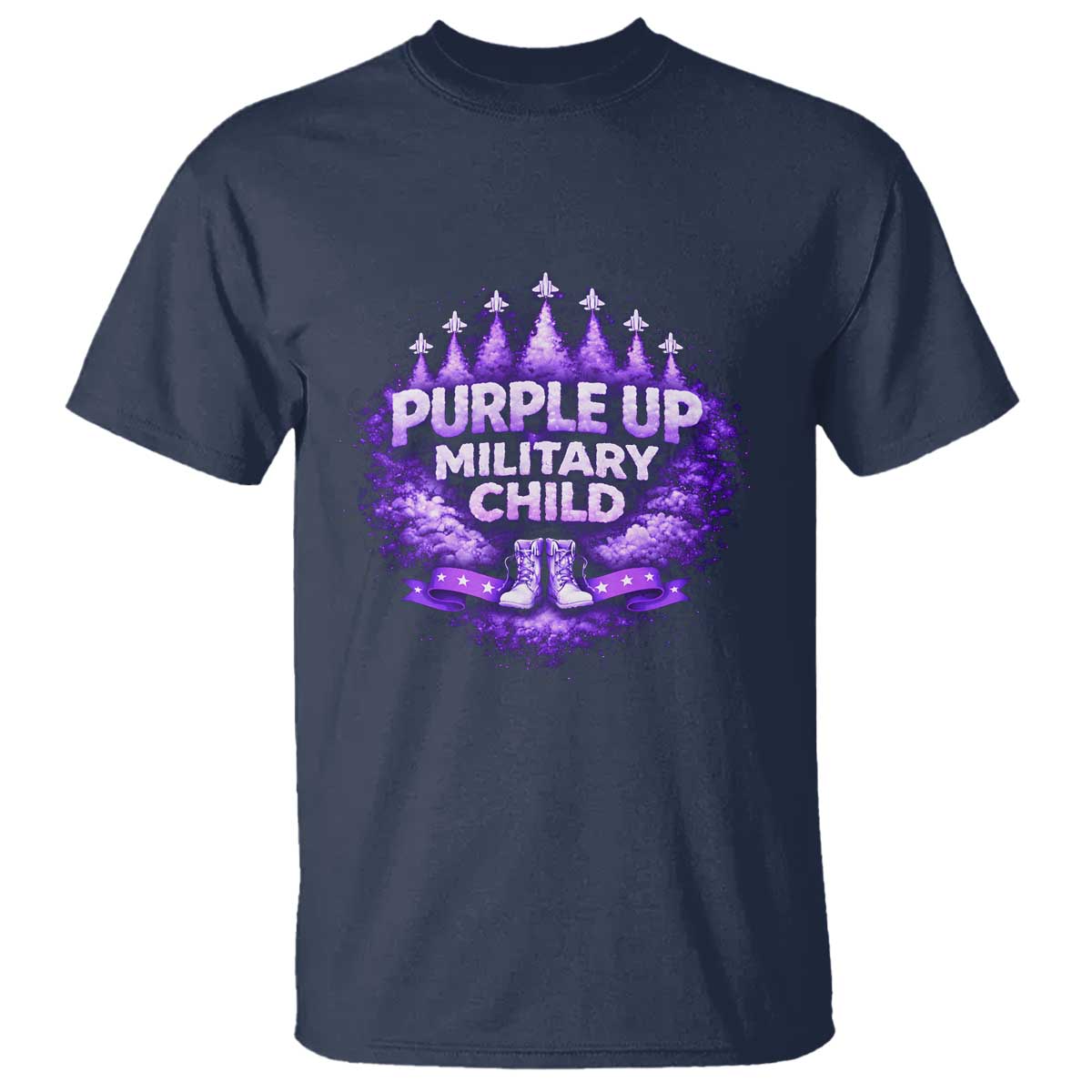 Purple Up Military Child T Shirt Proud Military Kid TS10 Navy Print Your Wear